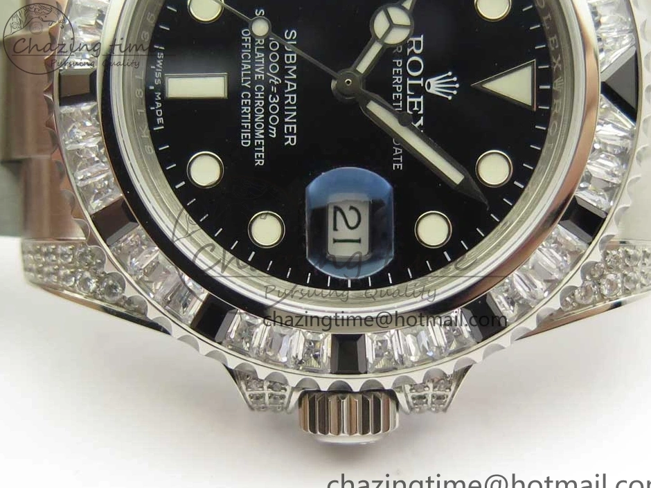 Edition Bezel On GSF SS Diamond SS Black Best Bracelet A2824 Black Dial Submariner 0116